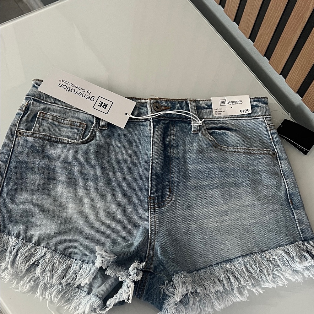 Generic Denim Frayed Hem Jean Shorts
#123
